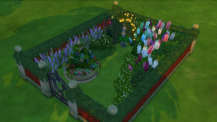 the sims 4 романтический сад стилизованный дворик 3