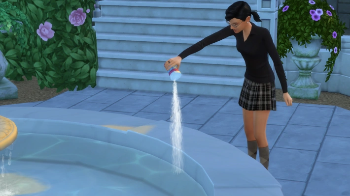 the sims 4 романтический сад добавить мыло в фонтан