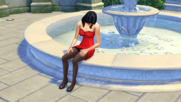 the sims 4 романтический сад вздремнуть у фонтана