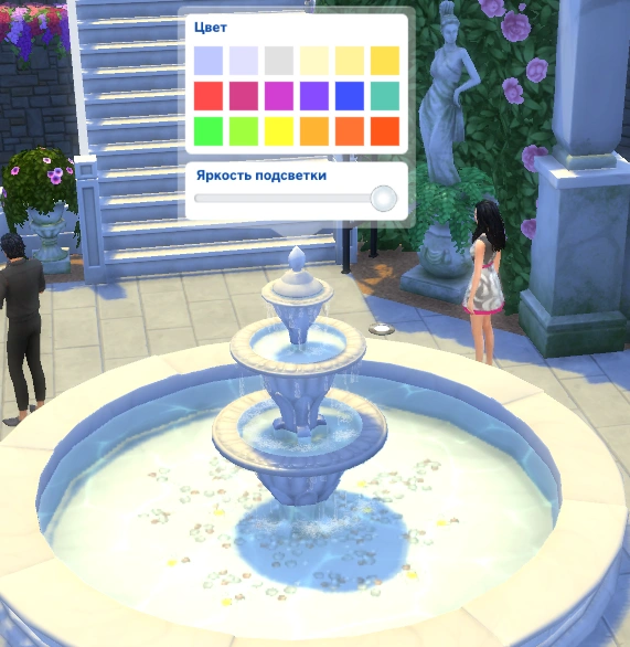 the sims 4 романтический сад подсветка фонтана