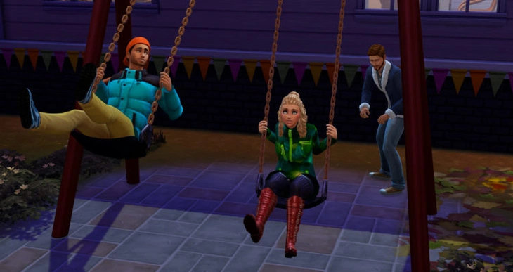 катание на качелях