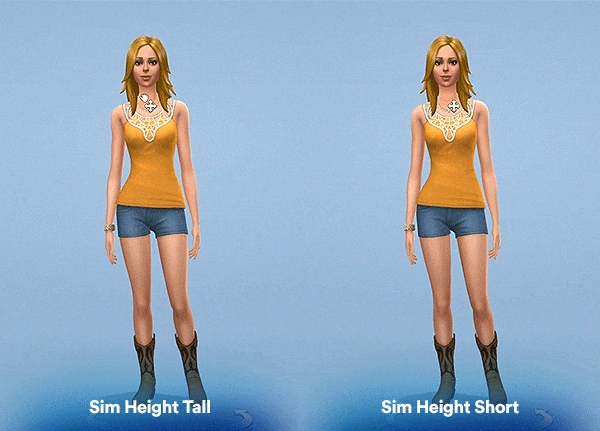 слайдер высоты симс 4