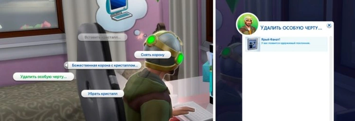 удаление особых черт славы с помощью короны