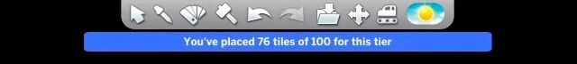 Вы использовали 76 плиток из 100 для этого уровня