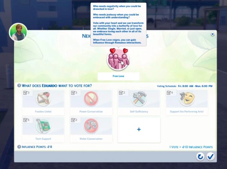 интерфейс доски с комплеками мер