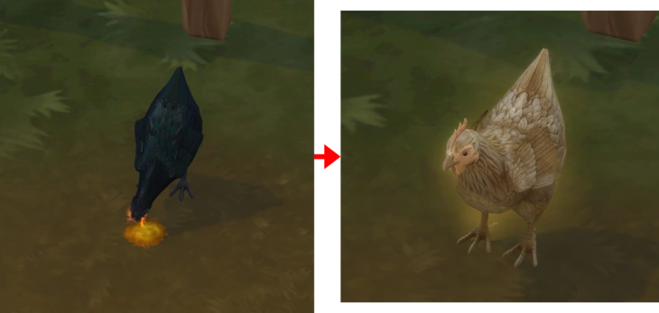 симс 4 загородная жизнь - превращение курицы в золотоносную с помощью лакомства