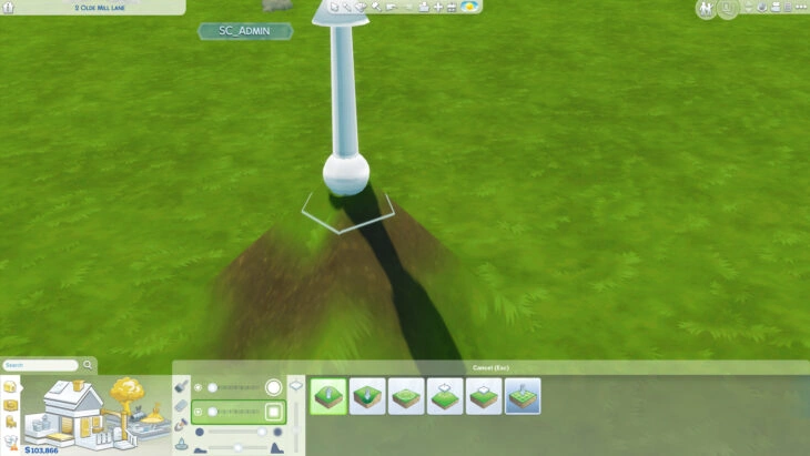 инструмент ландшафта кисть размером с плитку