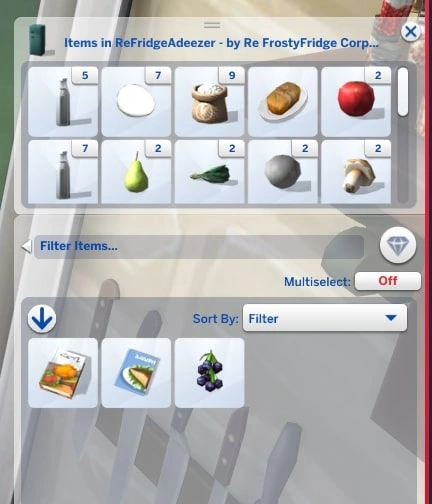 симс 4 продукты в холодильнике