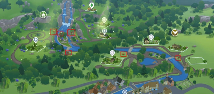 симс 4 загородная жизнь местонахождение домиков лесных обитателей на карте городка