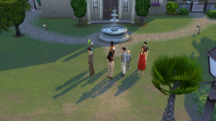 участники свадьбы на участке